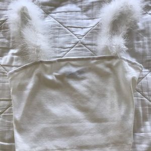 furry strap tank top